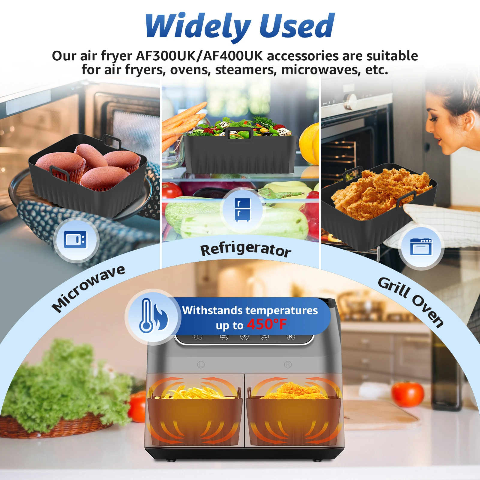 2Pcs Air Fryer Silicone Liners - đánh giá và giá Air Fryer Silicone Pot Liner